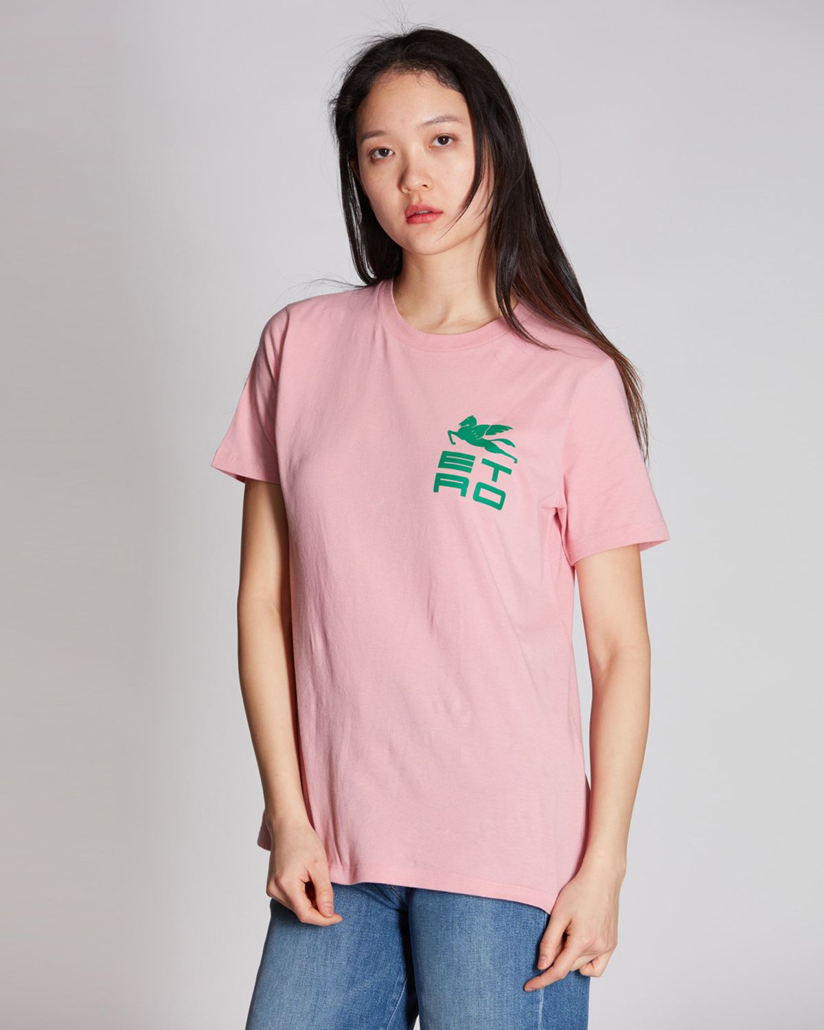 T-shirt rosa con logo Etro