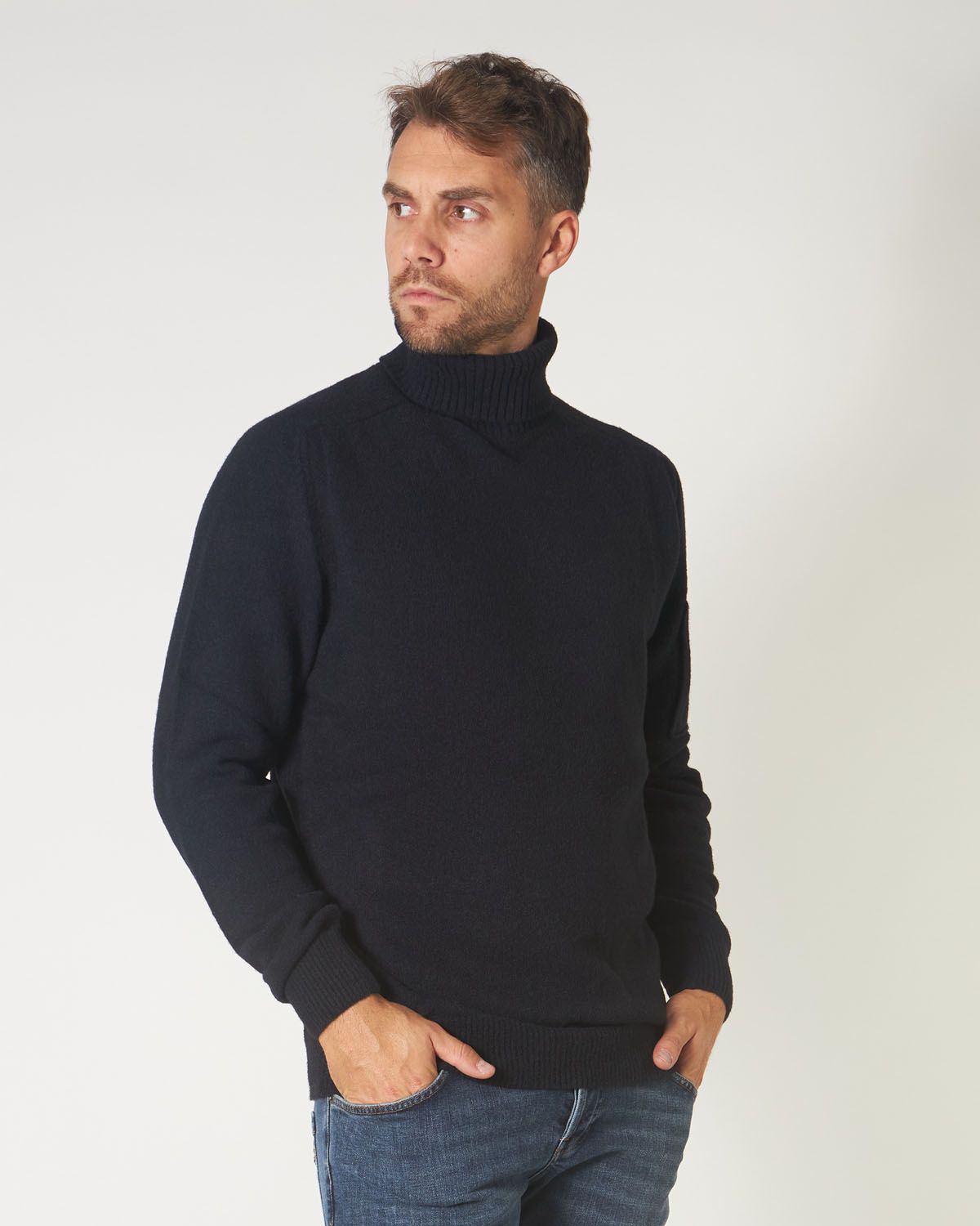 C.P. Company COLLO ALTO FLEECE KNIT ROLL NECK BLU Blu 15CMKN224A-006170A-888