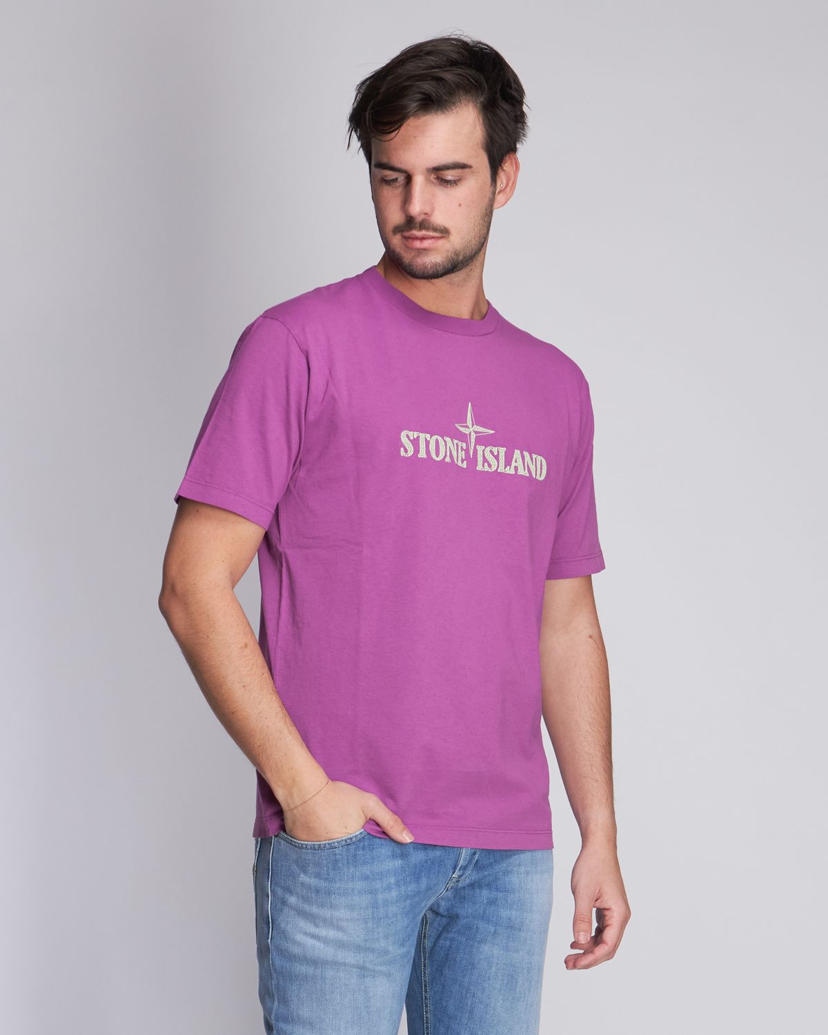 T shirt stiched two magenta