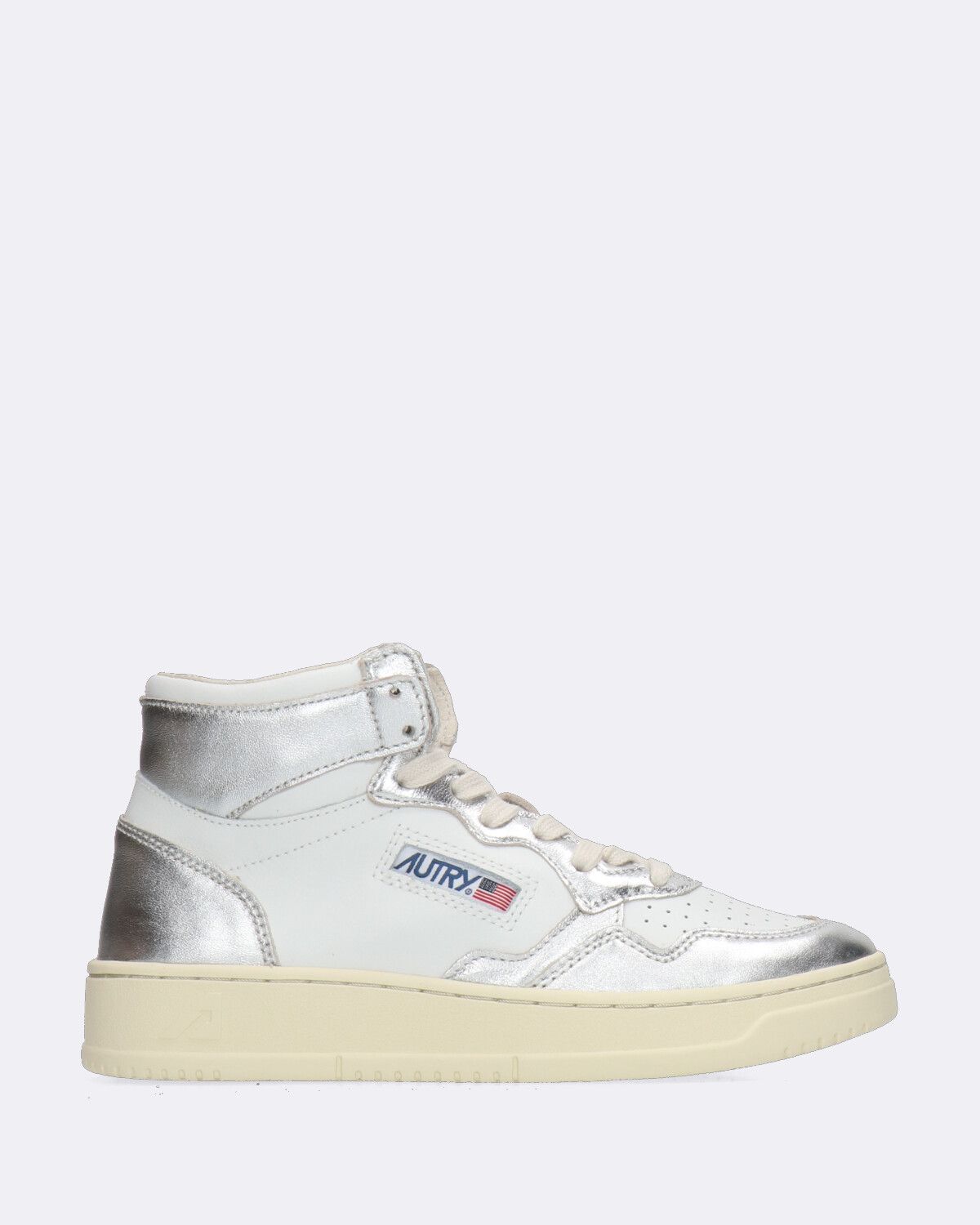 Medalist mid sneakers alta white and silver