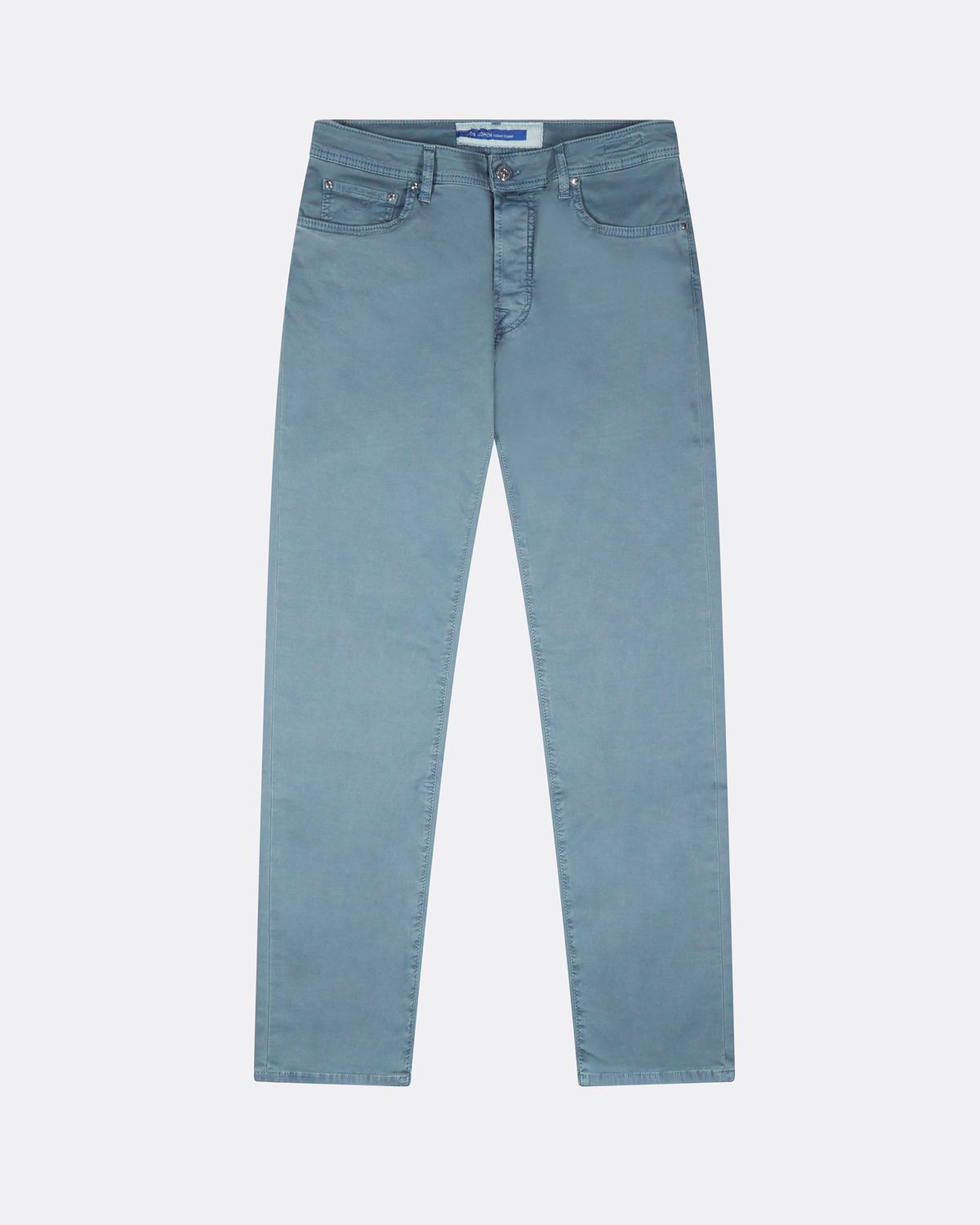 Jeans Bard 5 tasche in tricotina di cotone blu avio
