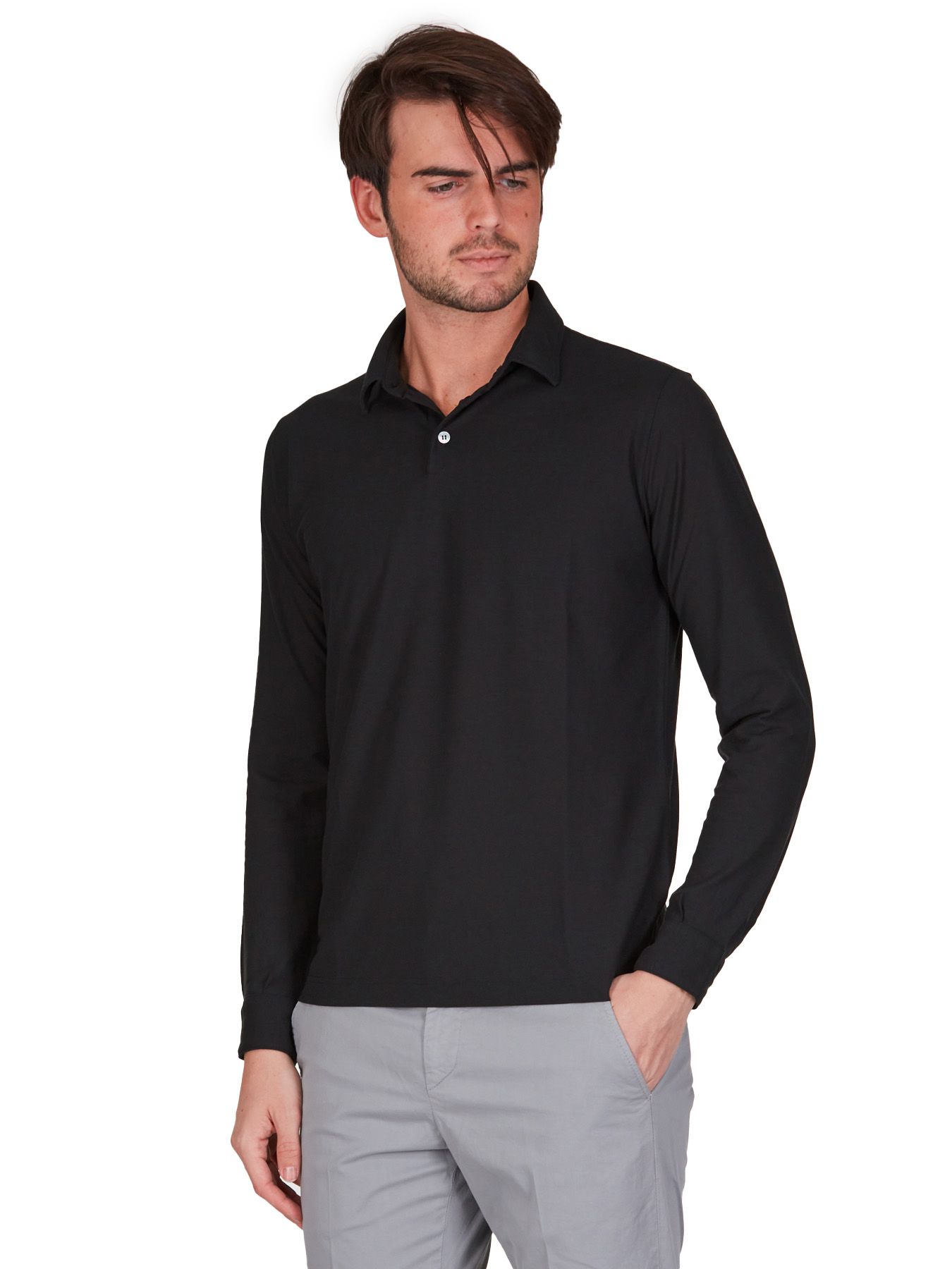 Polo in ice cotton nera