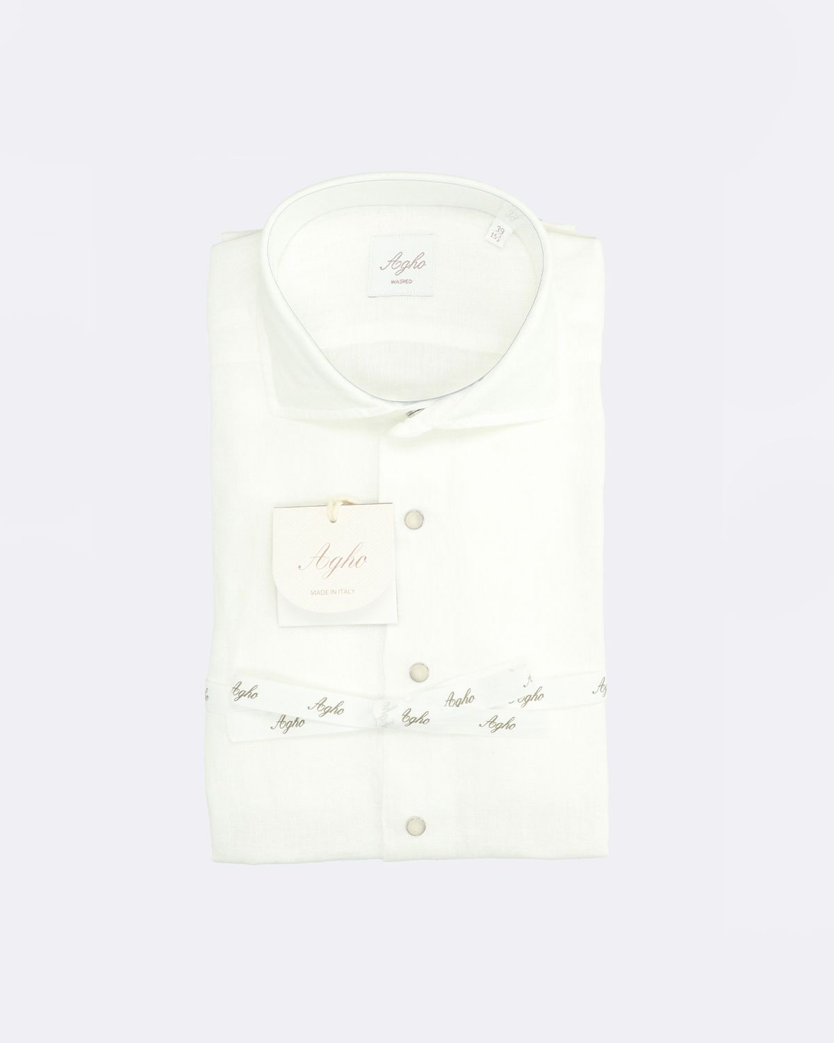 Camicia bianca in 100% lino tinto capo