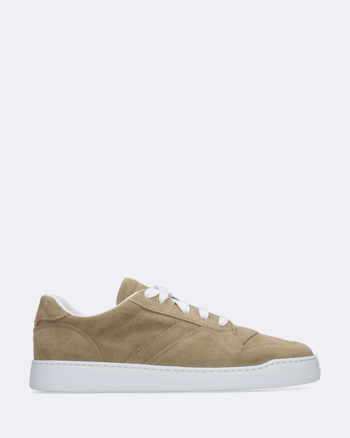 Sneakers in suede washed sabbia fondo cassetta