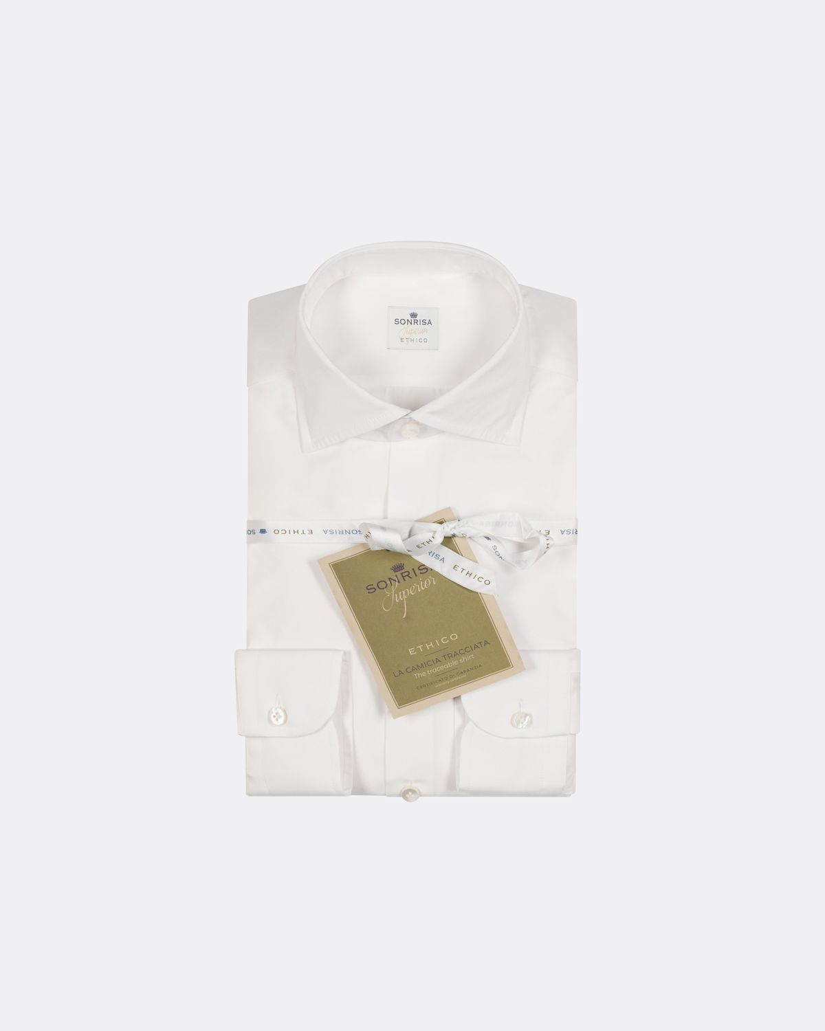 Camicia Ethico in popeline di cotone bianco