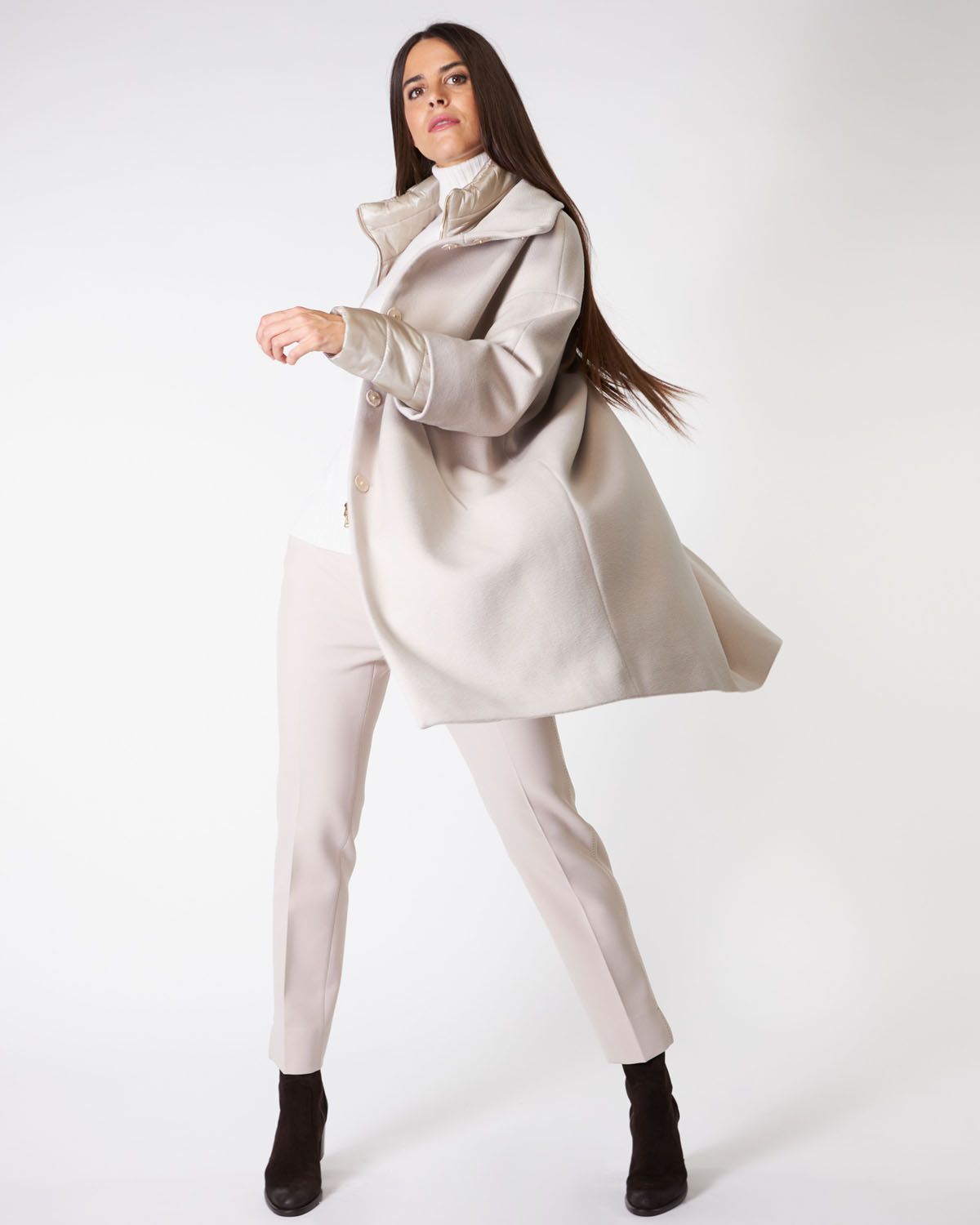 Cappotto Luxury wool e nylon ultralight beige