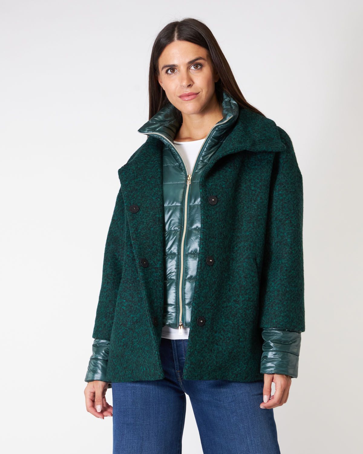 Cappotto in lana ecologica e nylon ultralight
