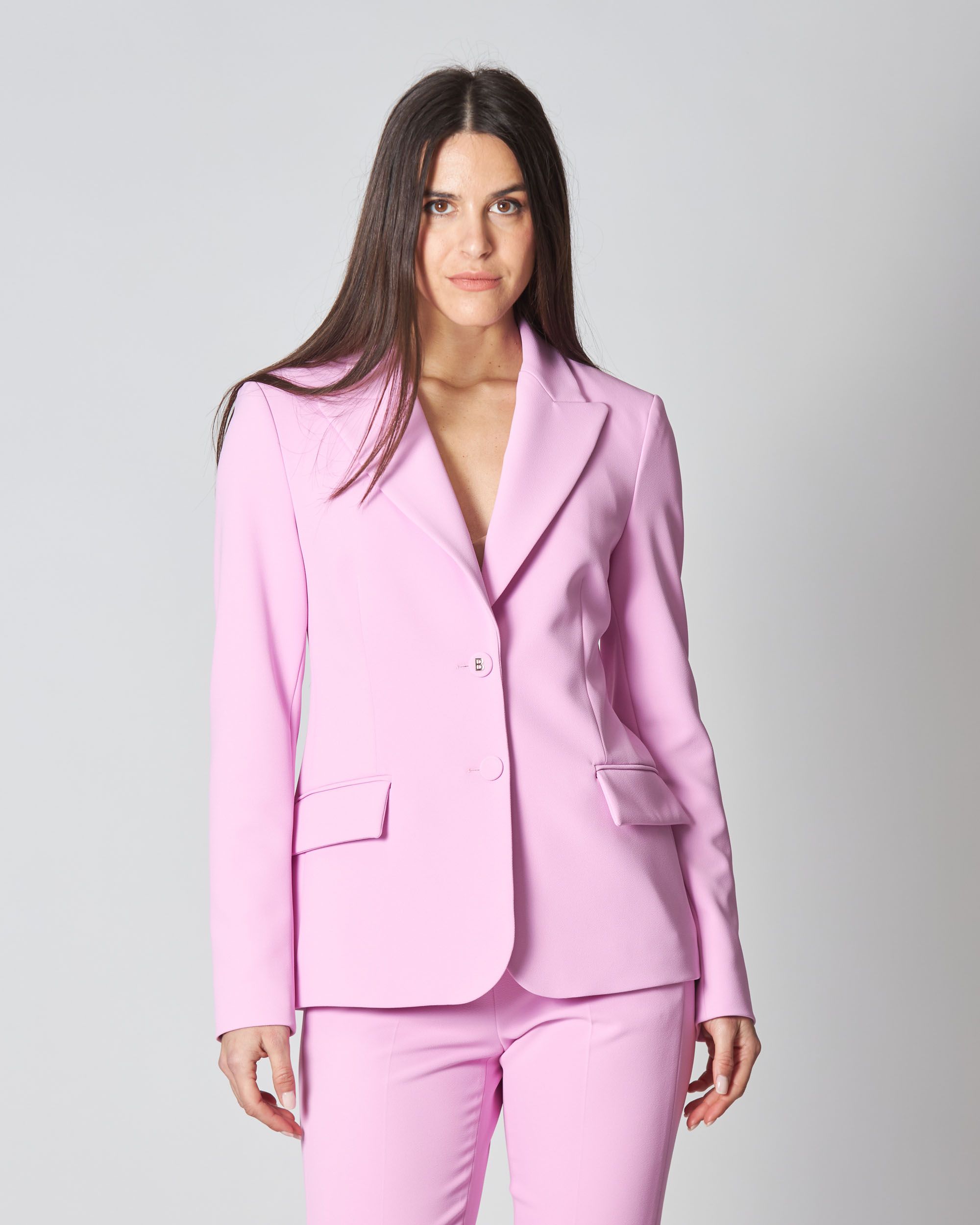 Giacca rosa in crepes stretch