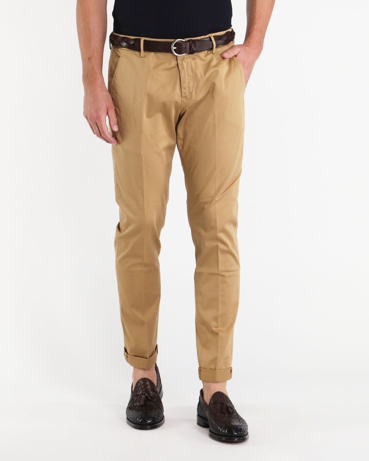 Pantalone Gaubert in raso di cotone color piombo